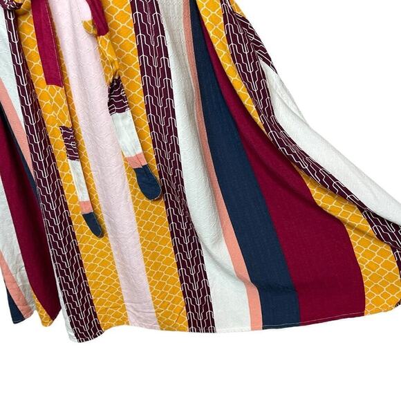 Lane Bryant Ruffle-Sleeve Fit & Flare Dress - Stripe size 24 knee length - Picture 6 of 14